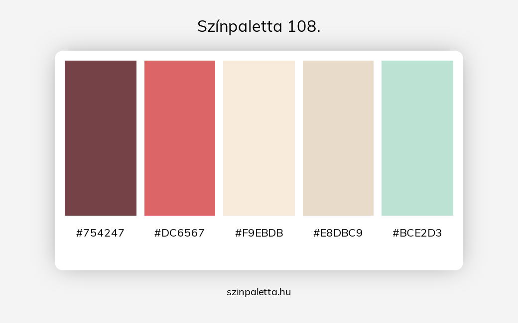 Színpaletta 108. - Színpaletta a következő címkékkel: barna, piros, türkiz, meleg színek, hideg színek, piros és barna, piros különböző árnyalatai, tört színek, barna és türkíz,  színpaletta. - szinpaletta.hu