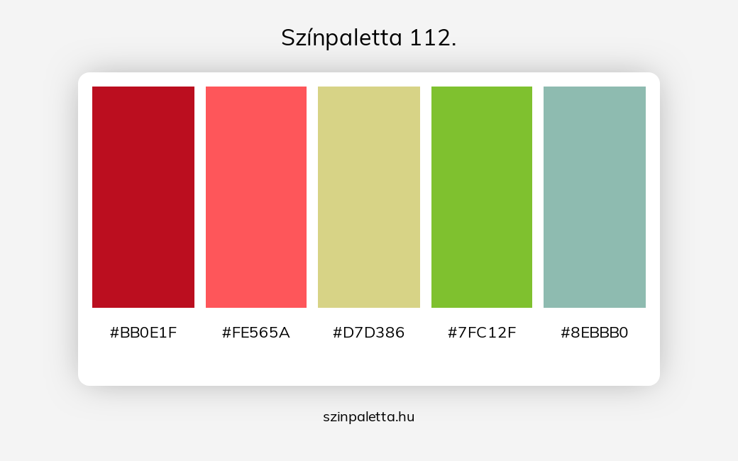 Színpaletta 112. - Színpaletta a következő címkékkel: piros, sárga, türkiz, zöld, meleg színek, hideg színek, piros és sárga, sárga és zöld, piros különböző árnyalatai, tört színek, tört sárga, kék és türkíz,  színpaletta. - szinpaletta.hu