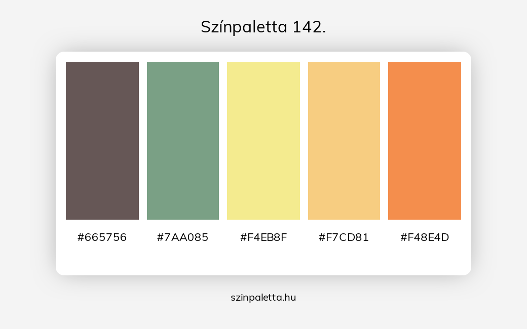 Színpaletta 142. - Színpaletta a következő címkékkel: barna, narancssárga, sárga, zöld, meleg színek, narancssárga és sárga, sárga és zöld, narancssárga különböző árnyalatai, tört színek, tört barna, tört zöld,  színpaletta. - szinpaletta.hu