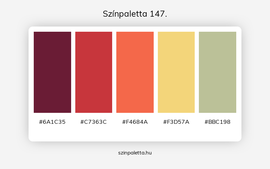Színpaletta 147. - Színpaletta a következő címkékkel: piros, sárga, zöld, meleg színek, piros és narancssárga, narancssárga és sárga, sárga és zöld, piros különböző árnyalatai, tört színek, tört sárga, tört zöld,  színpaletta. - szinpaletta.hu