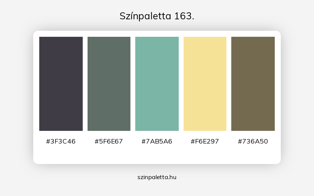 Színpaletta 163. - Színpaletta a következő címkékkel: fekete, sárga, türkiz, zöld, hideg színek, sárga és zöld, sárga és fekete, barna és fekete, zöld különböző árnyalatai, tört színek, tört barna, tört zöld,  színpaletta. - szinpaletta.hu