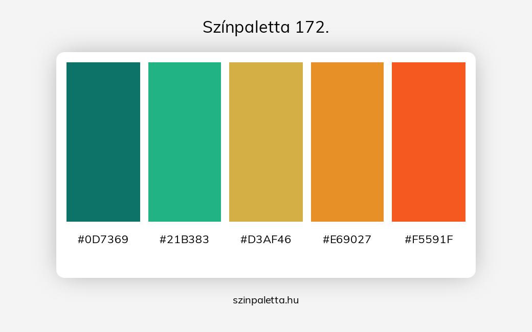 Színpaletta 172. - Színpaletta a következő címkékkel: piros, narancssárga, zöld, meleg színek, hideg színek, piros és narancssárga, narancssárga és zöld, sárga és zöld, narancssárga különböző árnyalatai, zöld különböző árnyalatai,  színpaletta. - szinpaletta.hu