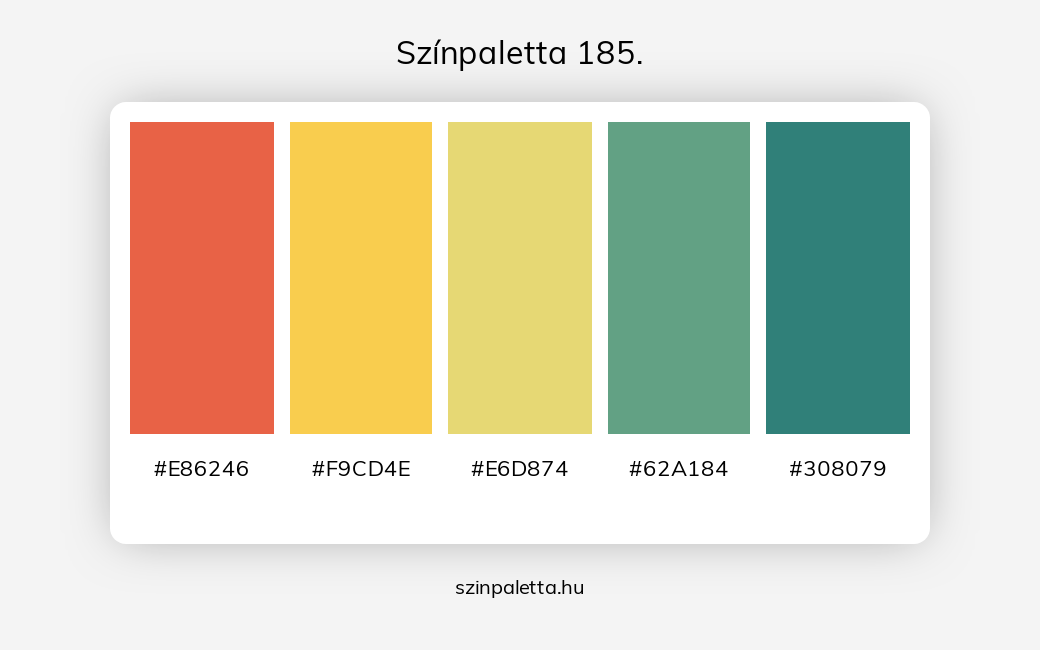 Színpaletta 185. - Színpaletta a következő címkékkel: piros, sárga, türkiz, zöld, meleg színek, hideg színek, piros és sárga, sárga és zöld, sárga különböző árnyalatai, zöld különböző árnyalatai,  színpaletta. - szinpaletta.hu