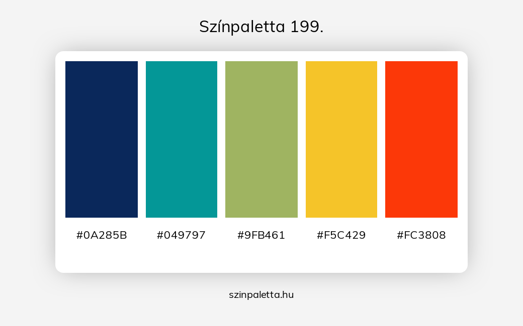 Színpaletta 199. - Színpaletta a következő címkékkel: kék, piros, sárga, türkiz, zöld, meleg színek, hideg színek, piros és sárga, sárga és zöld, kék különböző árnyalatai, kék és türkíz, zöld és türkiz,  színpaletta. - szinpaletta.hu