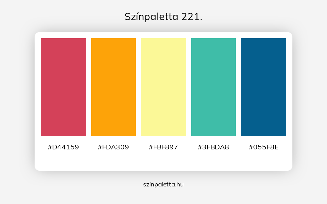 Színpaletta 221. - Színpaletta a következő címkékkel: kék, narancssárga, piros, sárga, türkiz, meleg színek, hideg színek, piros és narancssárga, narancssárga és sárga, zöld és kék, kék és türkíz, sárga és türkiz,  színpaletta. - szinpaletta.hu