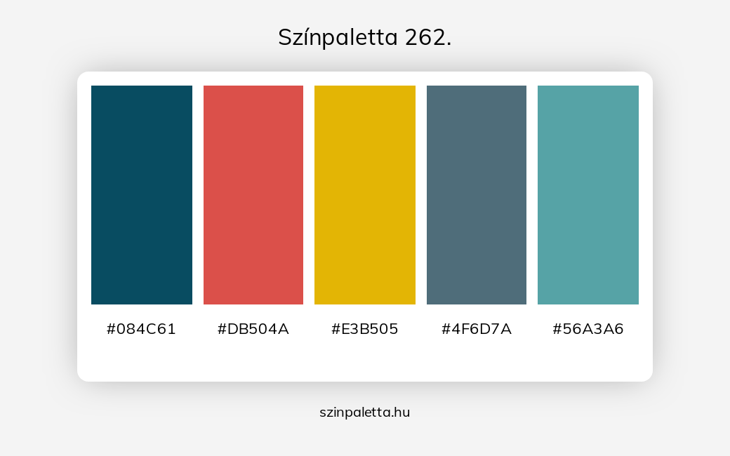 Színpaletta 262. - Színpaletta a következő címkékkel: kék, piros, sárga, türkiz, zöld, meleg színek, hideg színek, piros és sárga, piros és kék, sárga és kék, kék különböző árnyalatai, kék és türkíz,  színpaletta. - szinpaletta.hu