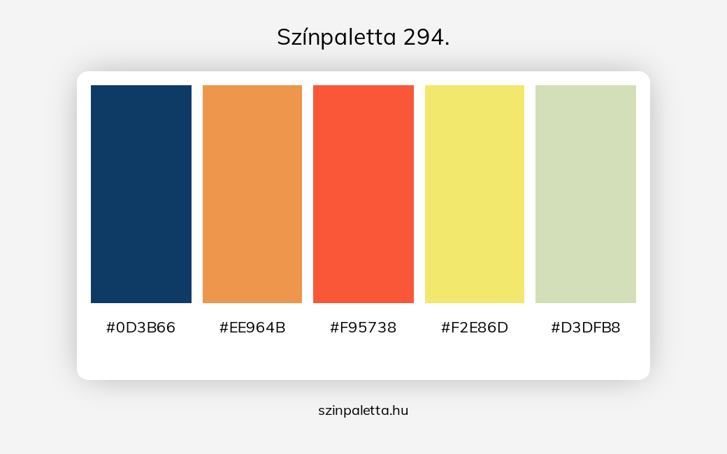 Színpaletta 294. - Színpaletta a következő címkékkel: kék, narancssárga, piros, sárga, zöld, meleg színek, hideg színek, piros és narancssárga, piros és sárga, narancssárga és kék, sárga és zöld, tört színek, tört zöld, tört kék,  színpaletta. - szinpaletta.hu