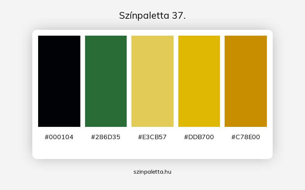 Színpaletta 37. - Színpaletta a következő címkékkel: barna, fekete, sárga, zöld, meleg színek, hideg színek, sárga és zöld, sárga és barna, zöld és fekete, sárga különböző árnyalatai, barna különböző árnyalatai, tört színek, tört sárga, tört zöld,  színpaletta. - szinpaletta.hu