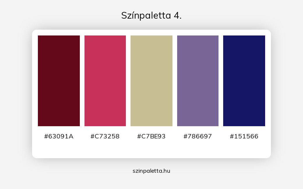 Színpaletta 4. - Színpaletta a következő címkékkel: piros, sárga, lila, meleg színek, piros különböző árnyalatai, lila különböző árnyalatai, tört színek, tört sárga,  színpaletta. - szinpaletta.hu