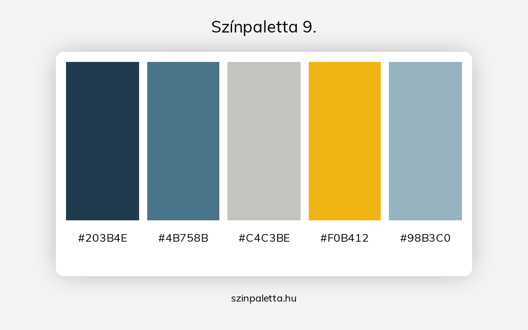 Színpaletta 9. - Színpaletta a következő címkékkel: sárga, kék, szürke, meleg színek, hideg színek, kék különböző árnyalatai,  színpaletta. - szinpaletta.hu